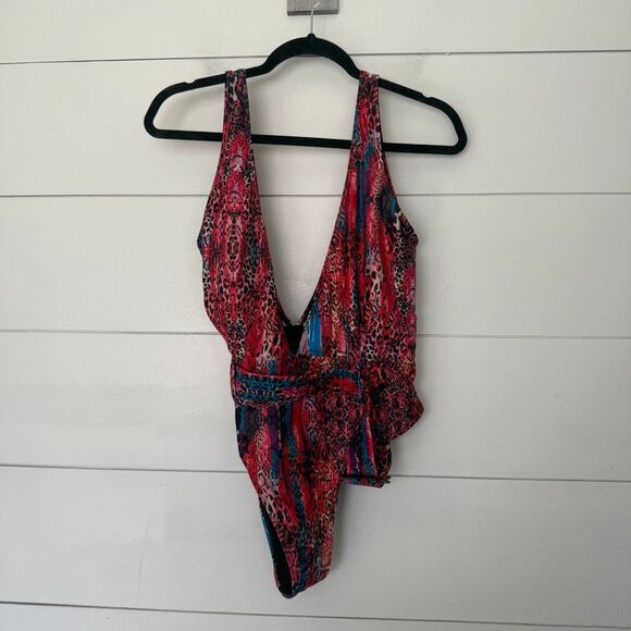 Matte Collection Women’s Large Vneck One Piece Swim - Picture 1 of 4